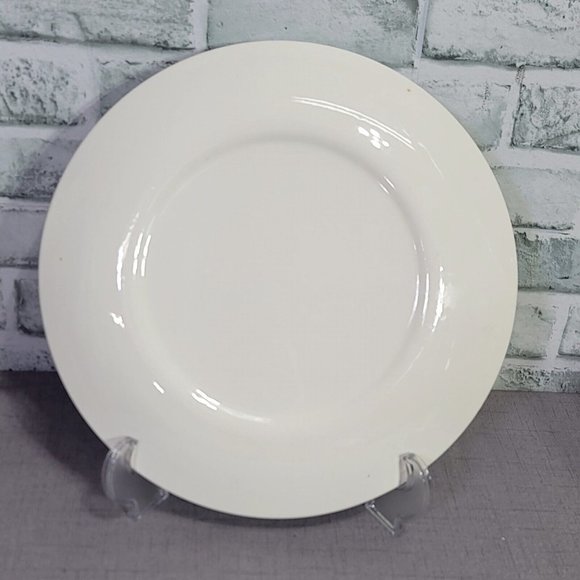 Vintage 60s Homer Laughlin Richelieu Fleur De Lis Chop Plate 12.5" Ivory & Blue - Picture 4 of 7